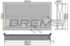 BREMSI FA2297 - FILTRO DE AIRE SAAB