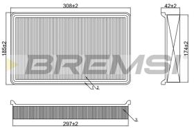 BREMSI FA2313 - FILTRO DE AIRE PORSCHE