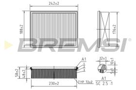 BREMSI FA2314 - FILTRO DE AIRE OPEL