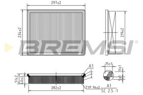 BREMSI FA2320 - FILTRO DE AIRE OPEL, CADILLAC, SAAB