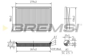 BREMSI FA2324 - FILTRO DE AIRE VW