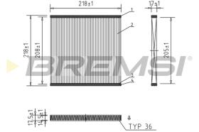 BREMSI FC0089 - FILTRO HABITACULO TOYOTA, SUBARU