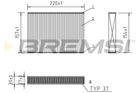 BREMSI FC0168 - FILTRO HABITACULO FIAT, JEEP