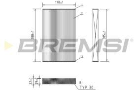 BREMSI FC0414 - FILTRO HABITACULO OPEL, CITROEN