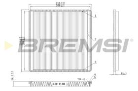 BREMSI FC0500 - FILTRO HABITACULO TOYOTA, SUBARU, LEXUS