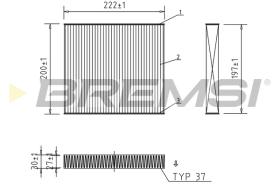 BREMSI FC1336 - FILTRO HABITACULO NISSAN, ISUZU, LEXUS