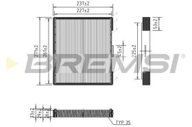 BREMSI FC1527 - FILTRO HABITACULO HYUNDAI