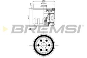 BREMSI FL0141 - FILTRO DE ACEITE VW, AUDI, SEAT, SKODA