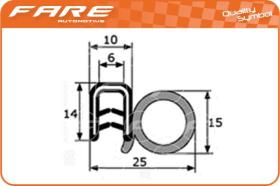 FARE PF027 - GOMA ESTANQUEIDAD PUERTA CON ALMA M