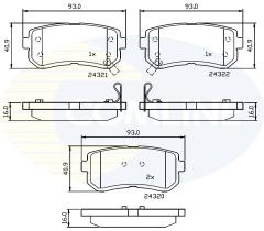 COMLINE CBP32016 - PASTILLAS DE FRENO COMLINE - SUST.  CBP31543