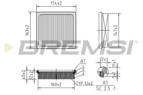 BREMSI FA2344 - FILTRO AIRE TOYOTA